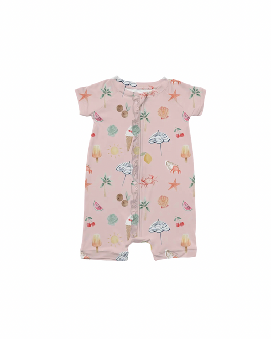 Seaside sweets bamboo romper shorty