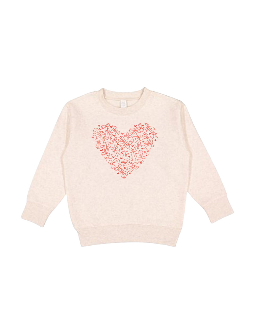 Red hollow bows crewneck graphic