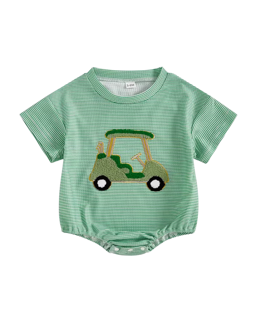 0-3m Cartin’ around patch knit romper