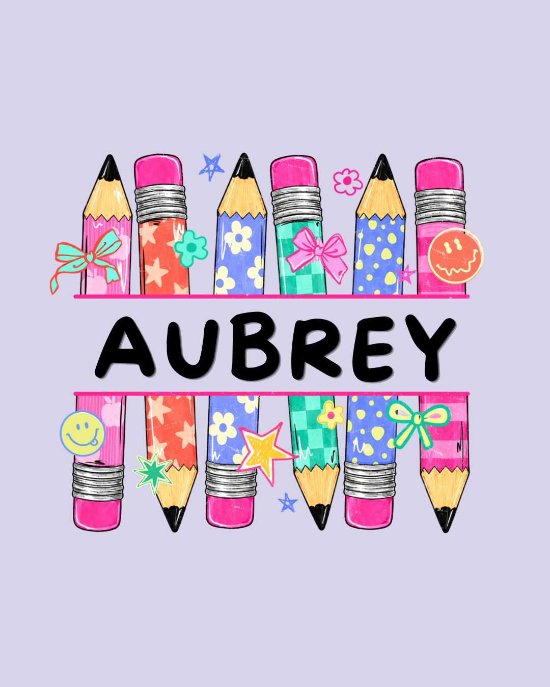 Groovy girl pencil graphic