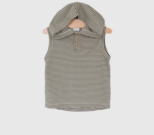 4T Neutral stripe hooded tank