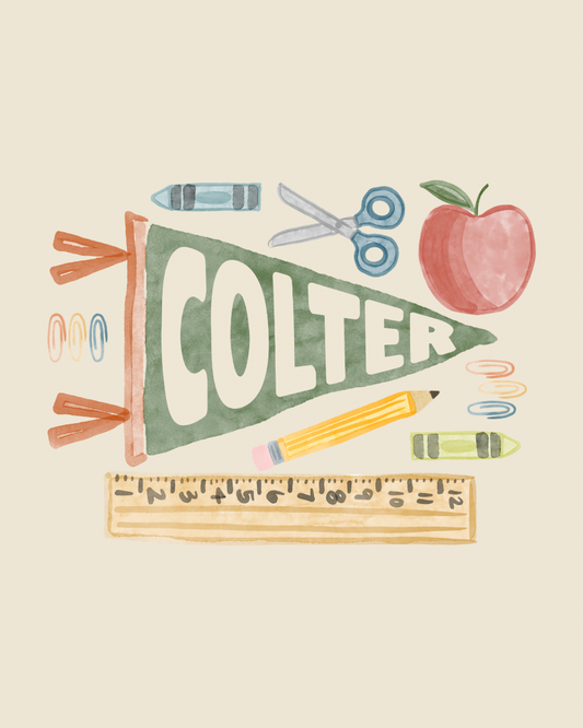 Green - School personalized pennant graphic
