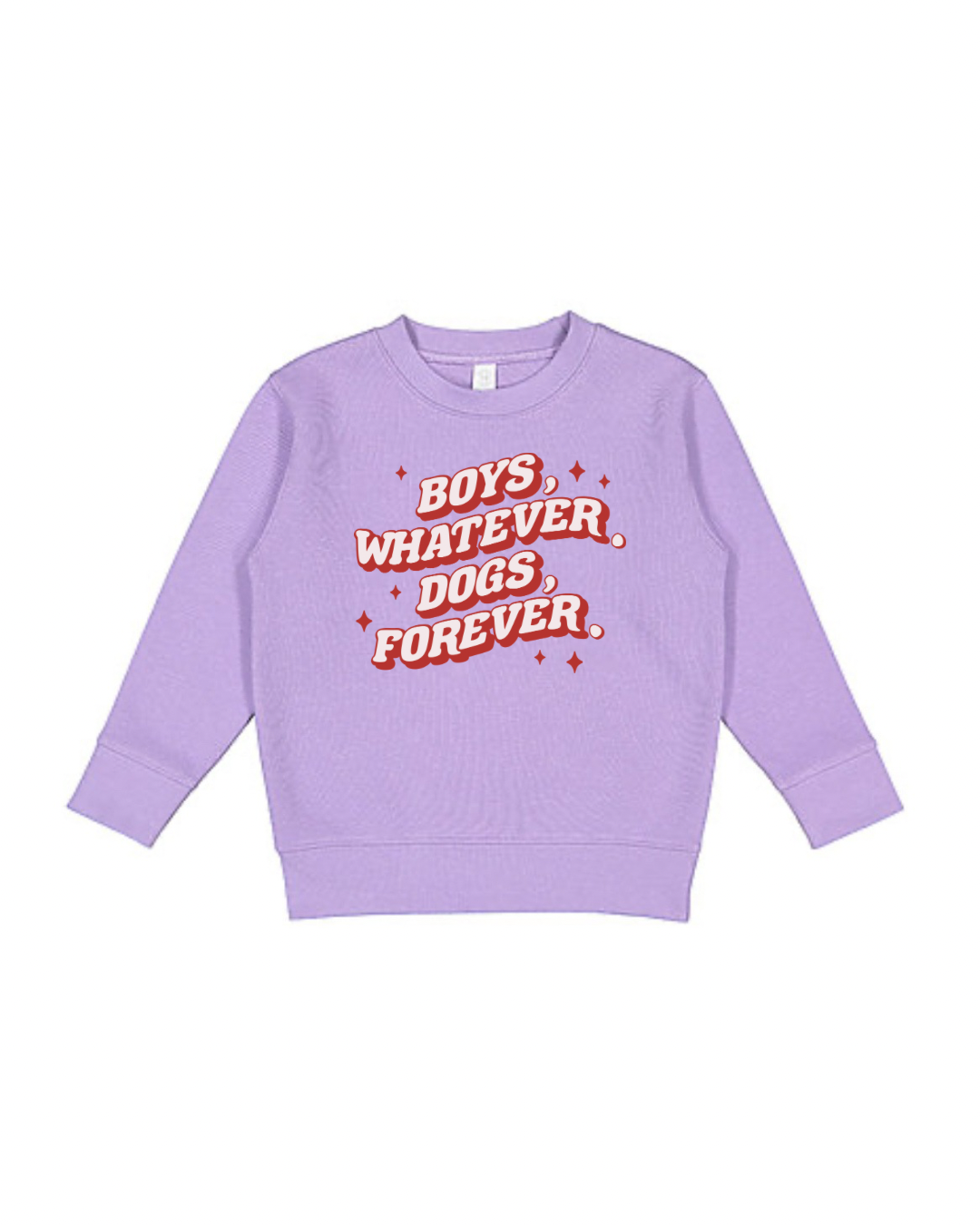 Boys whatever dogs forever crewneck graphic