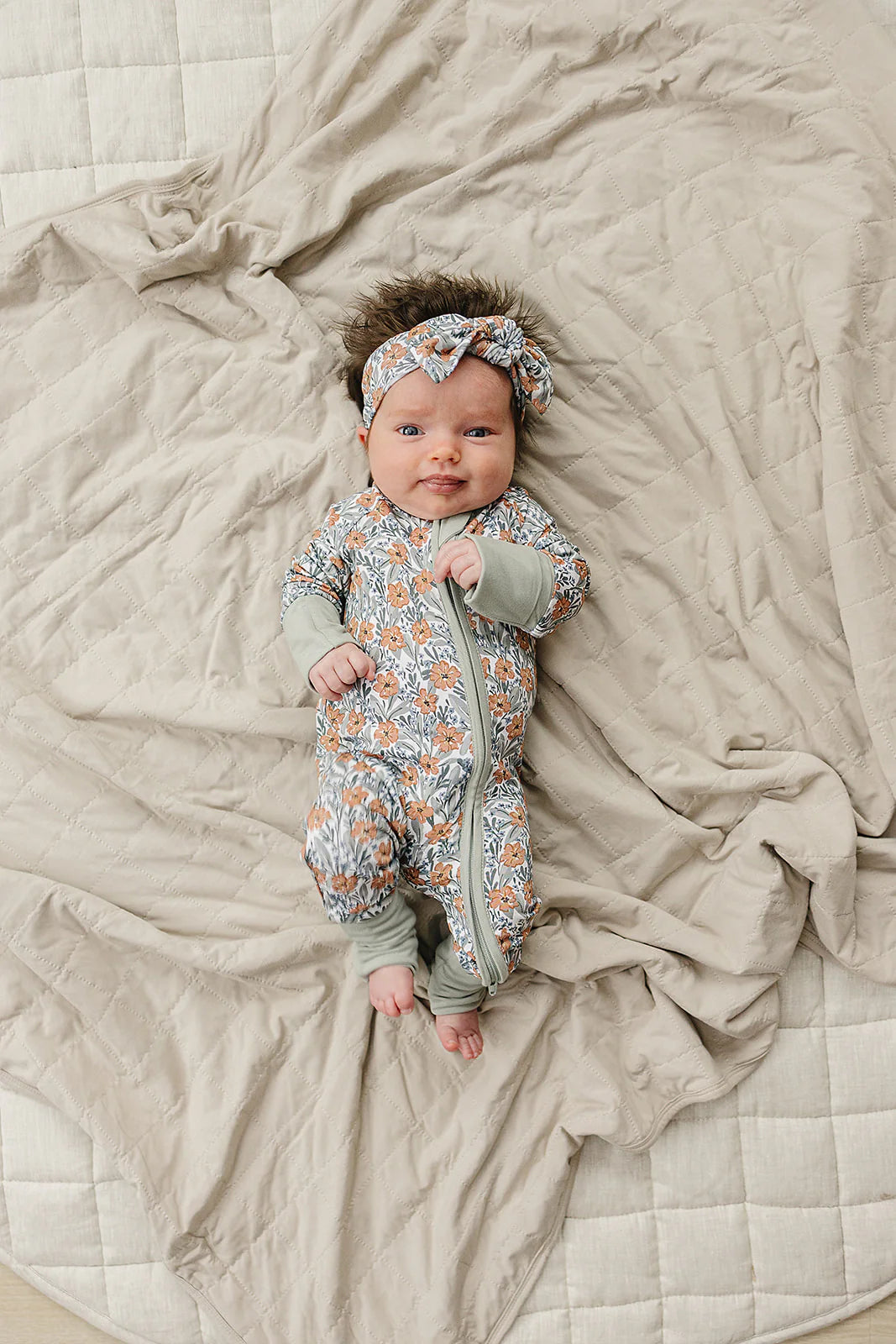 Dainty meadow bamboo romper pajama