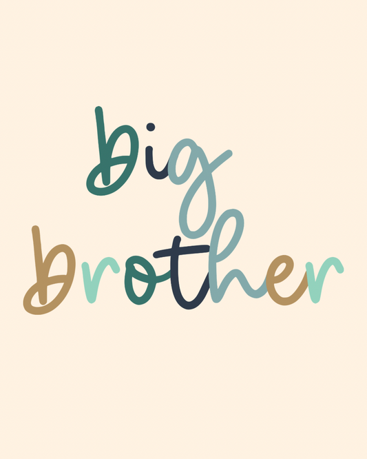 Ombré cursive brother graphic
