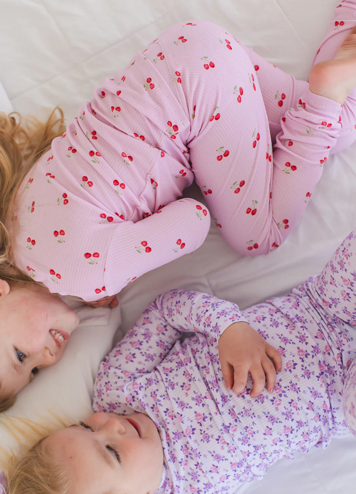 Wild cherry ribbed two piece bamboo pajama