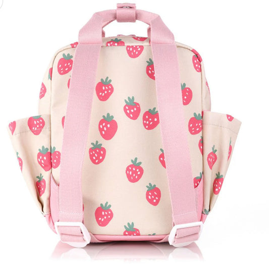 Strawberries & cream toddler mini backpack