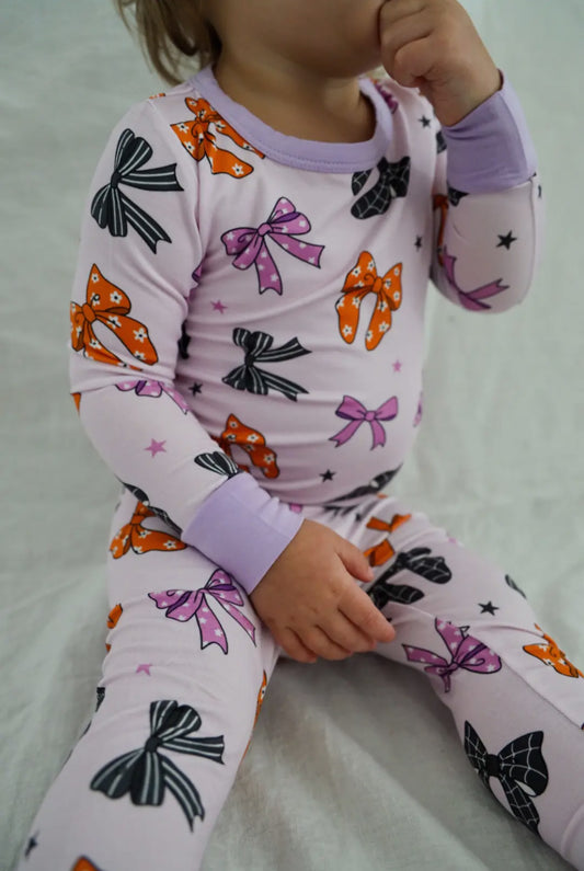 Halloween bows two piece bamboo pajama