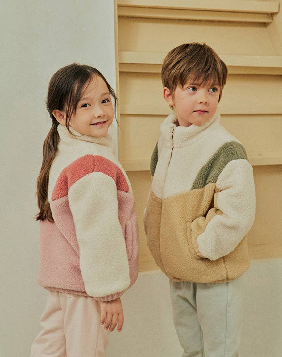 Pink - colorblock fleece