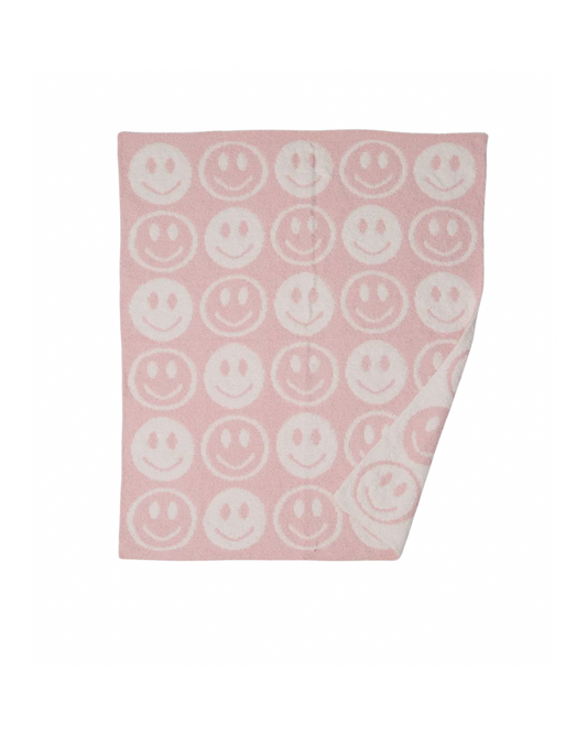 KIDS - Pink smiley throw blanket