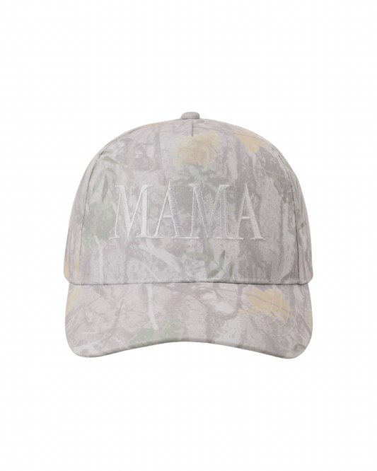 PRE ORDER - Beige camo MAMA embroidered hat