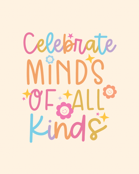 Floral all kinds of minds graphic tee