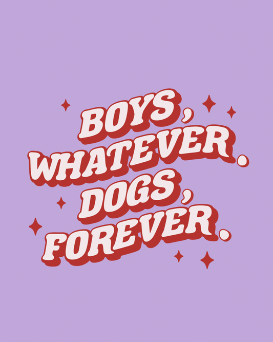 Boys whatever dogs forever crewneck graphic