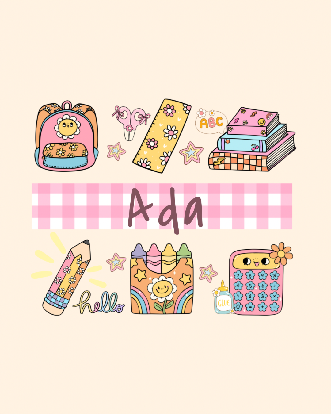 Personalized school icon graphic