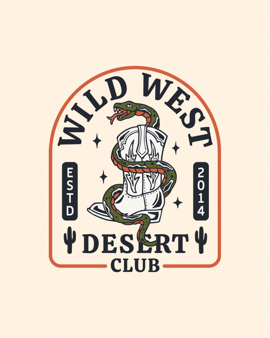 Wild west desert club crewneck graphic