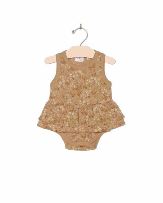 Golden garden skirted bodysuit