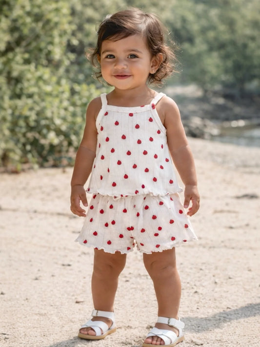 Lady bug pointelle cotton set