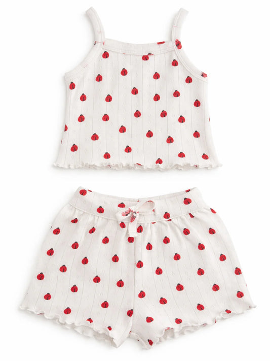 Lady bug pointelle cotton set