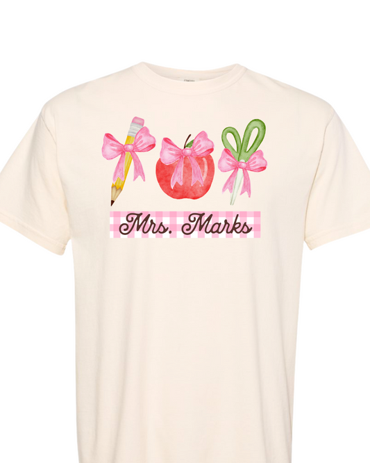 Adult personalized bow supplies graphic
