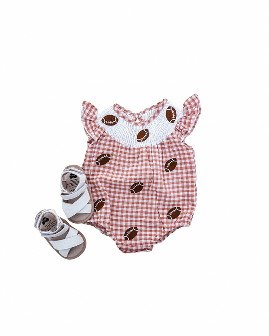 Smocked sideline romper