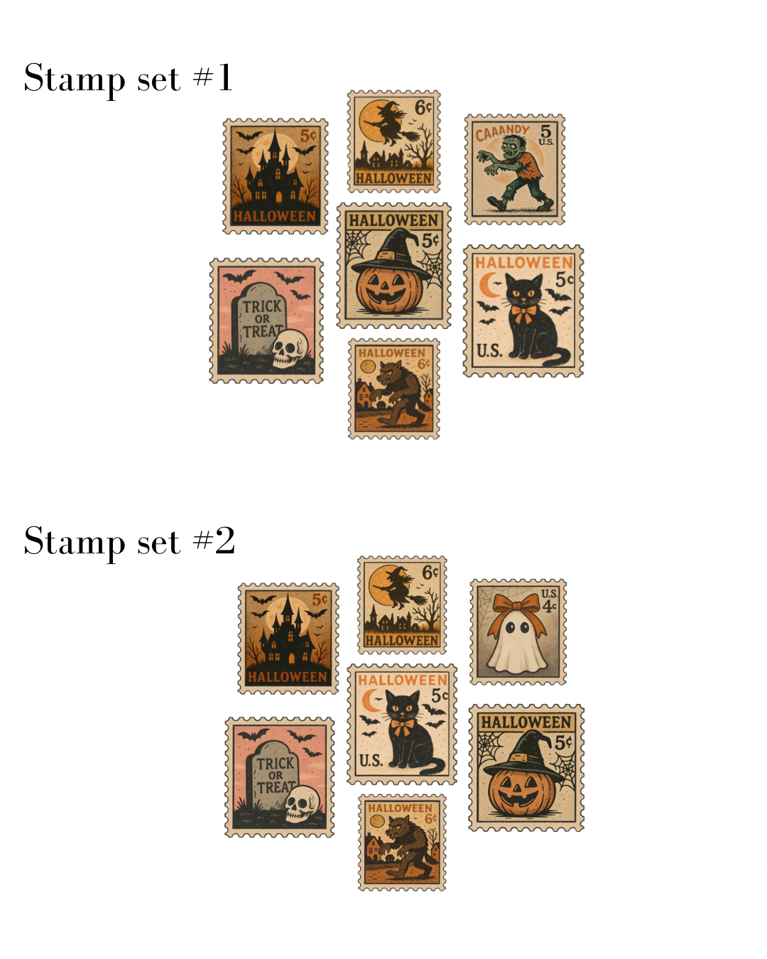Spooky stamps graphic