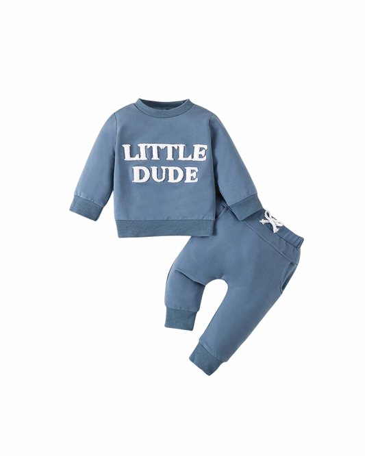 Little dude patch sweat set
