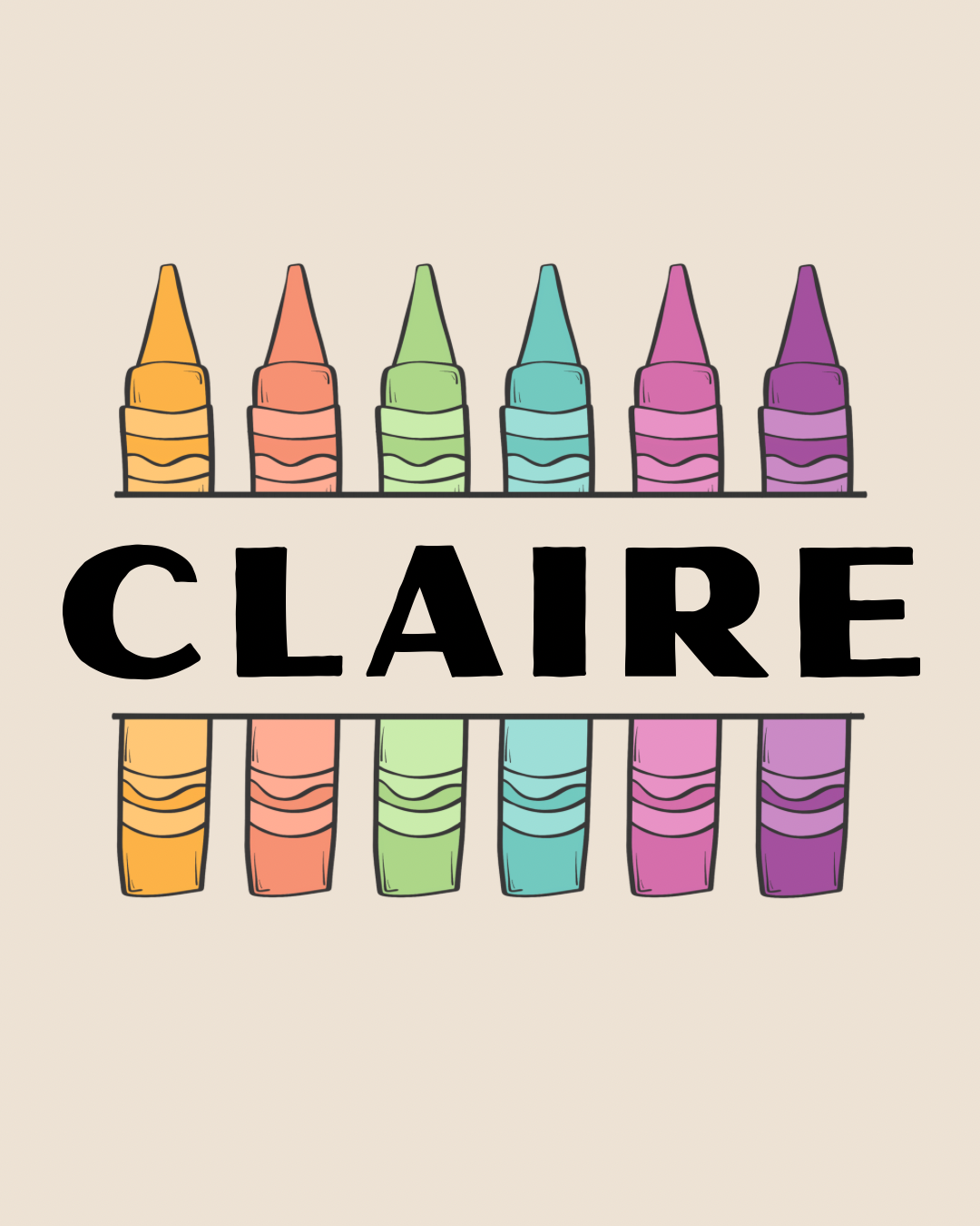 Classic crayon personalized graphic