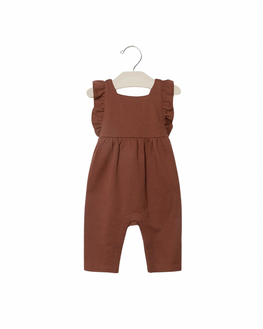 Cinnamon crossback overalls