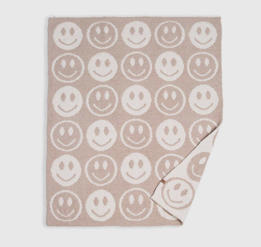 KIDS - Beige smiley throw blanket