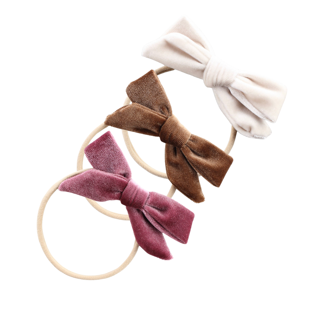 Velvet nylon bows - 3 colors