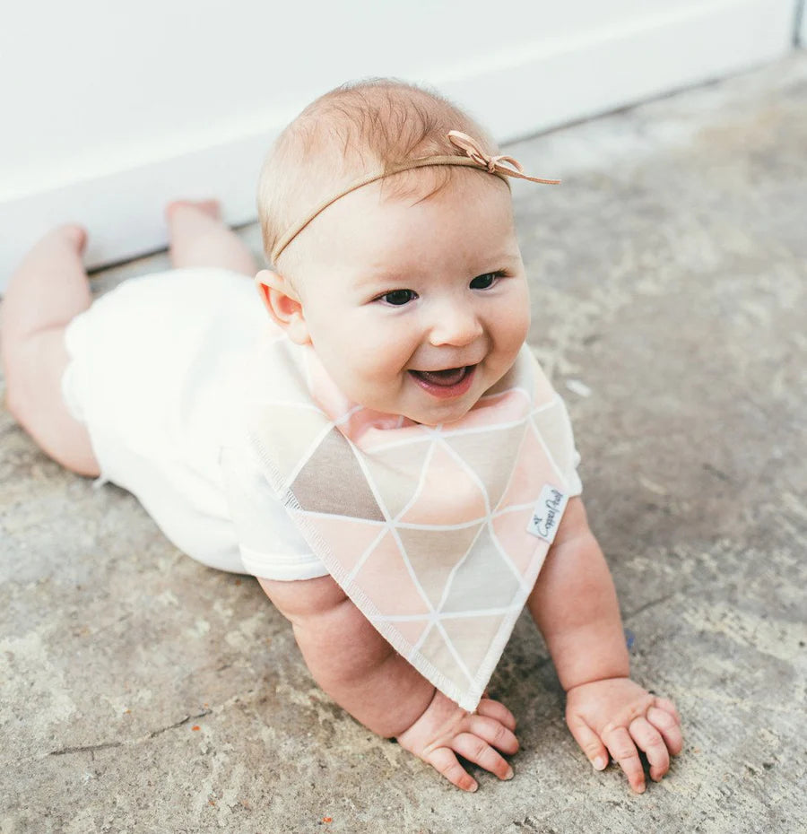 Blush baby bandana set