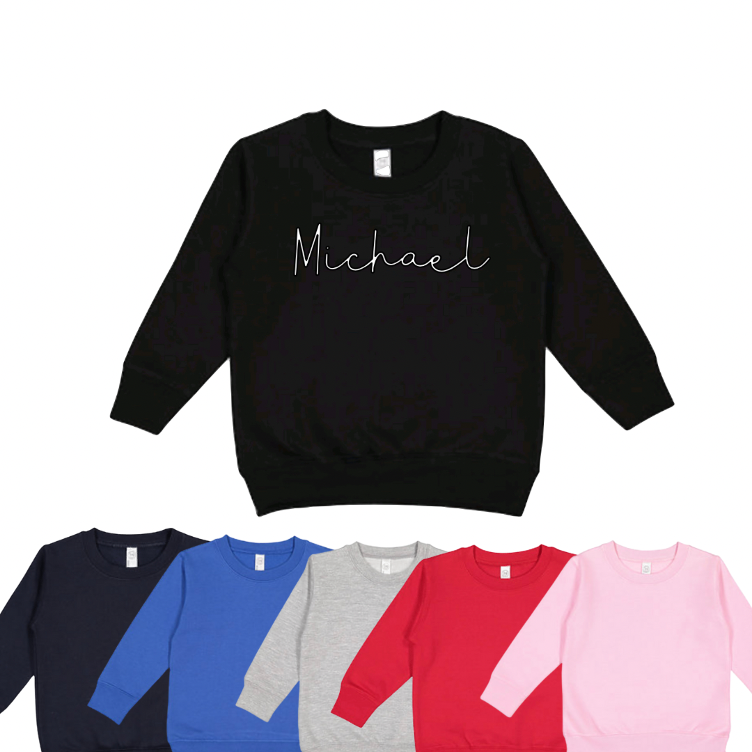 Toddler personalized crewneck - 6 fonts