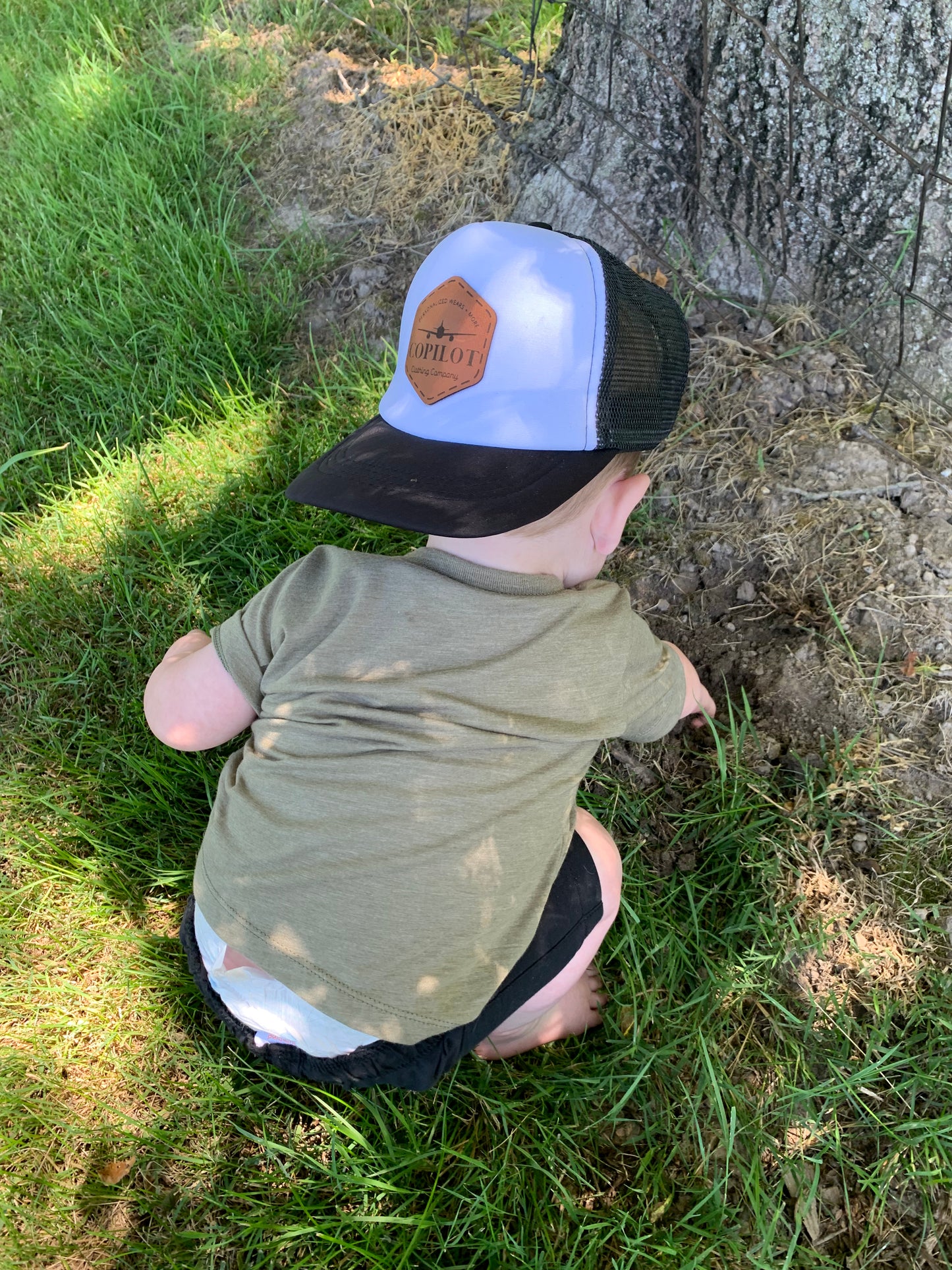 Copilot leather patch toddler hat